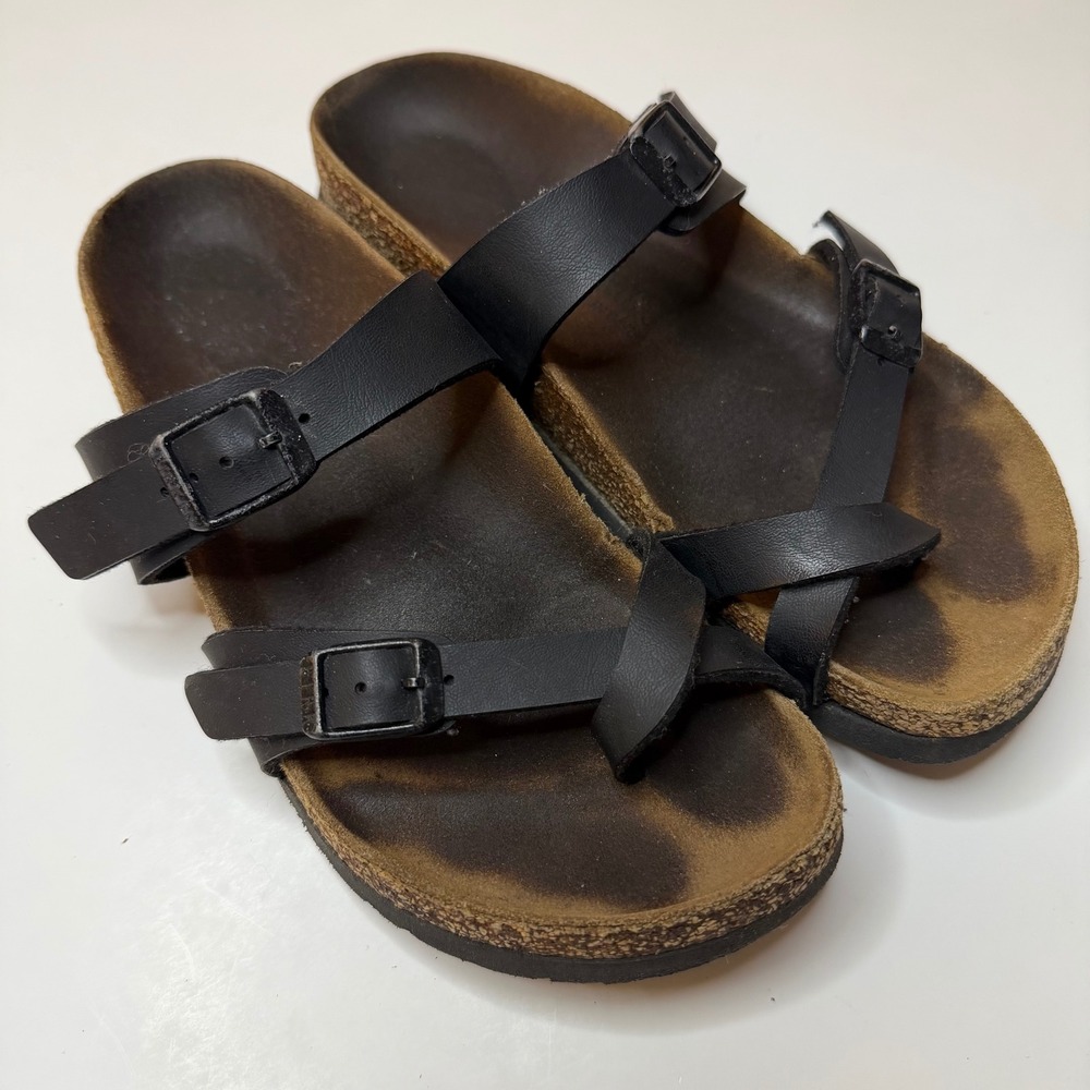 Birkenstock Mayari Black Birko-Flor Toe Loop Sandals Womens Size 6 37